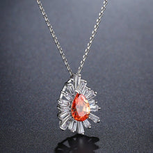 Load image into Gallery viewer, Orange Cubic Zirconia Chain Pendant Necklace KPN0240 - KHAISTA Fashion Jewellery
