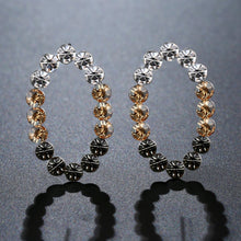 Load image into Gallery viewer, Oval Austrian Crystals Stud Earrings -KPE0361 - KHAISTA Fashion Jewellery
