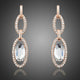 Oval Chain Link Crystal Drop Earrings