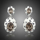 Oval Crystal Pave Drop Earrings