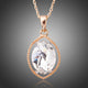 Oval Crystal Pendant Necklace