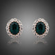 Oval Ellipse Cubic Zirconia Stud Earrings