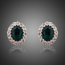 Load image into Gallery viewer, Oval Cubic Zirconia Ellipse Stud Earrings -KPE0074 - KHAISTA Fashion Jewellery
