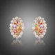 Oval Flower Stud Earrings