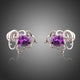 Oval Purple Cubic Zirconia Stud Earrings