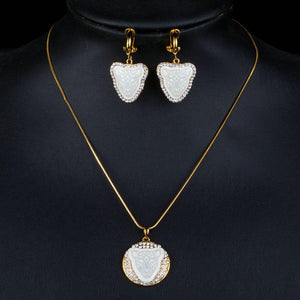 Panther Head Clip Earrings + Pendant Necklace Set - KHAISTA Fashion Jewellery