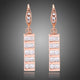 Paved Square Cut Rectangle Drop Earrings