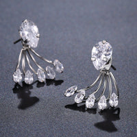 crystal paw design drop earrings detail view by KHAISTA