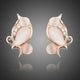 Peach Crystal Clip Earrings