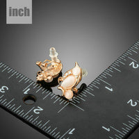 peach crystal clip earrings detail view by KHAISTA