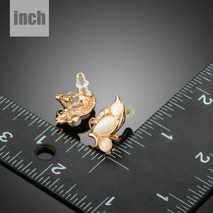 Peach Crystal Clip Earrings - KHAISTA Fashion Jewellery