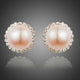 Peach Pearl Dome Stud Earrings
