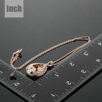 Pendant detail on KHAISTA peacock tears crystal pendant necklace