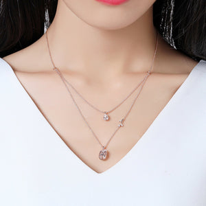 Pear Cut Clear Cubic Zirconia Necklace KPN0249 - KHAISTA Fashion Jewellery