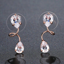 Load image into Gallery viewer, Pear Cut Cubic Zirconia Drop Earrings -KPE0322 - KHAISTA Fashion Jewellery
