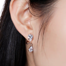 Load image into Gallery viewer, Pear Cut Cubic Zirconia Drop Earrings -KPE0322 - KHAISTA Fashion Jewellery
