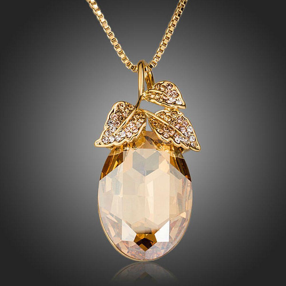 Pear Cut Leaves Pendant Necklace - KHAISTA Fashion Jewellery