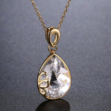 Load image into Gallery viewer, Pear Cut Long Chain Pendant Necklace KPN0241 - KHAISTA Fashion Jewellery
