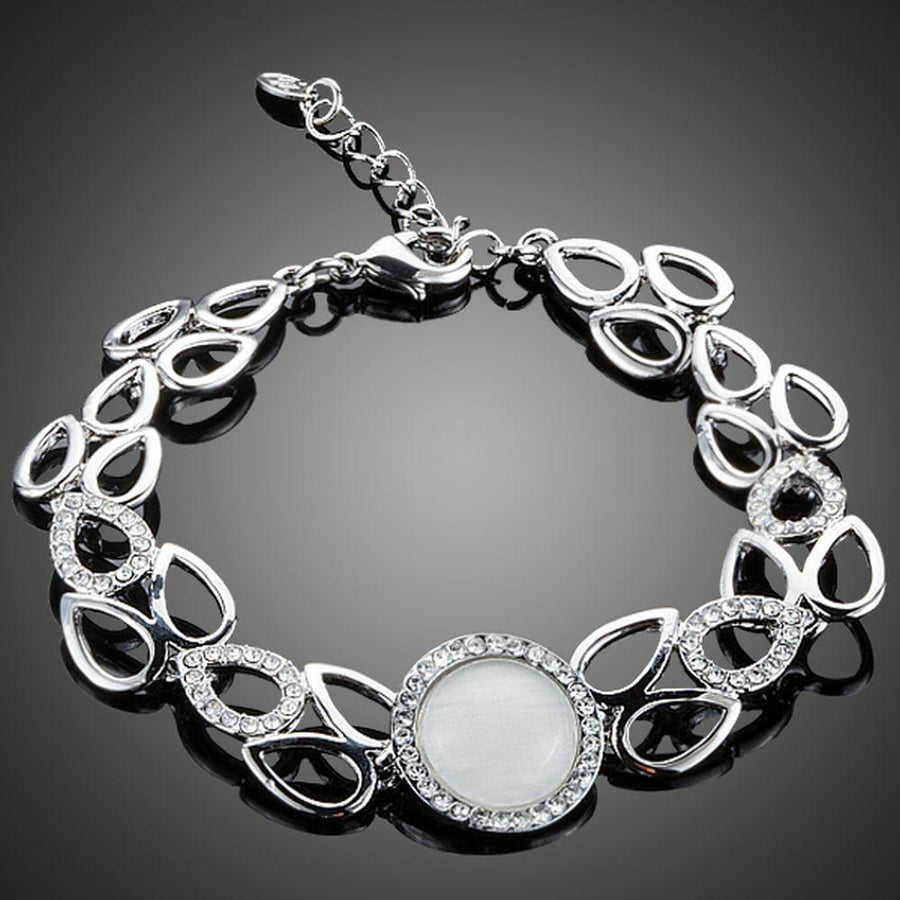 KHAISTA pear cut opal crystal bracelet on white background