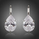 Pear Shaped Cubic Zirconia Drop Earrings
