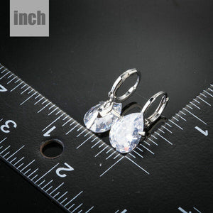 Pear Shaped Cubic Zirconia Drop Earrings - KHAISTA Fashion Jewellery