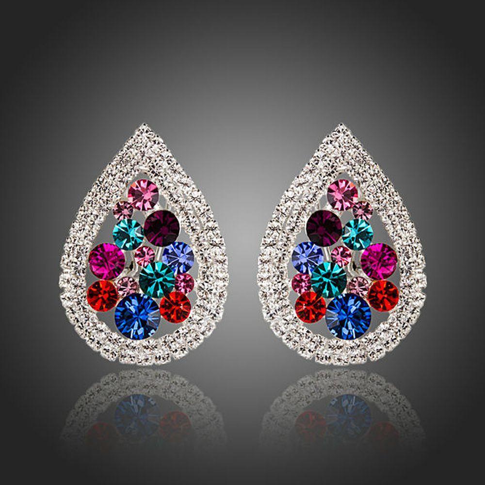 Pear Shaped Cubic Zirconia Stud Earrings - KHAISTA Fashion Jewellery
