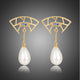 Pearl and Cubic Zirconia Drop Earrings