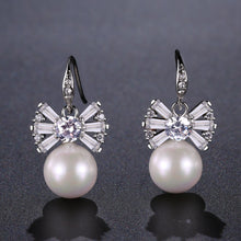 Load image into Gallery viewer, Pearl Drop Bowknot Earrings -KPE0336 - KHAISTA Fashion Jewellery
