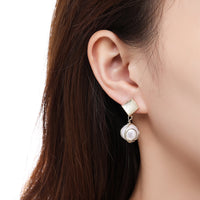 pearl drop earrings for women detail view by KHAISTA