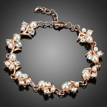 Load image into Gallery viewer, Pearl Flower Crystal Bracelet - KHAISTA Fashion Jewellery
