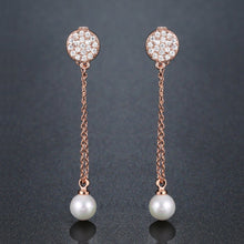 Load image into Gallery viewer, Pearl Long Drop Earrings -KPE0366 - KHAISTA Fashion Jewellery
