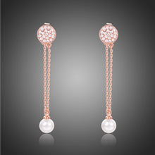 Load image into Gallery viewer, Pearl Long Drop Earrings -KPE0366 - KHAISTA Fashion Jewellery
