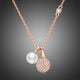 Pearl Round Ball and CZ Pendant Necklace