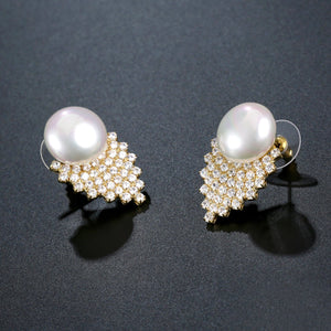 Pearl Stud Earrings for Women -KPE0362 - KHAISTA Fashion Jewellery