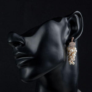 Pearls Cluster Drop Earrings - KHAISTA Fashion Jewellery