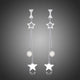 Clear CZ and Pearl Pentagram Drop Earrings