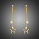 Pentagram Crystal Drop Earrings for Women