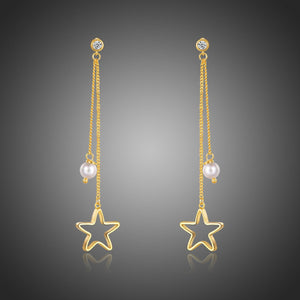 Pentagram Drop Earrings for Women -KPE0372 - KHAISTA Fashion Jewellery