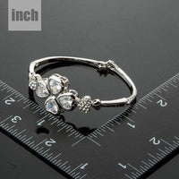crystal petal bangle bracelet detail view by KHAISTA