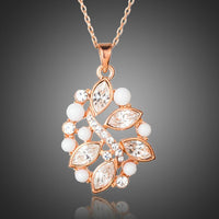 KHAISTA piece of art crystal pendant necklace on white background