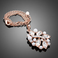 Close up detail of KHAISTA piece of art crystal pendant necklace