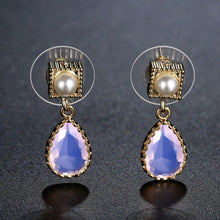 Load image into Gallery viewer, Pink Opal Crystal Drop Earrings -KFJE0411 - KHAISTA2
