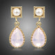 Pink Opal Crystal Drop Earrings