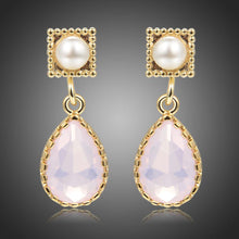 Load image into Gallery viewer, Pink Opal Crystal Drop Earrings -KFJE0411 - KHAISTA1
