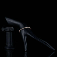 Side angle view of KHAISTA plain designer CZ bracelet