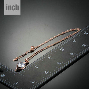 Plant Shaped Cubic Zirconia Pendant Necklace - KHAISTA Fashion Jewellery
