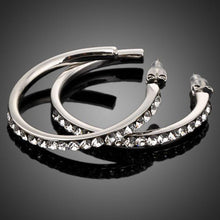 Load image into Gallery viewer, Platinum Plated Bangle Design Drop Earrings - KHAISTA Fashion Jewellery
