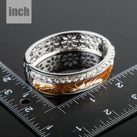 platinum plated caramel crystal cuff detail view by KHAISTA