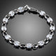 Platinum Plated Crystal Toggle Clasp Bracelet