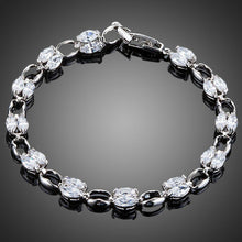 Load image into Gallery viewer, Platinum Plated Toggle Clasp Bracelet - KHAISTA Fashion Jewellery

